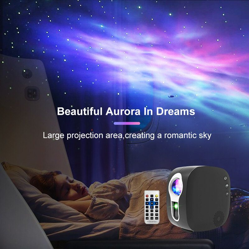 Starry Sky Projektor Bluetooth Zene Hangszóró Led Éjszakai Fény Galaxy Nebula Ocean Star Hold Lámpa