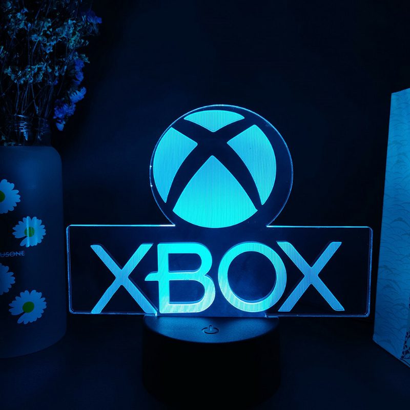 Xbox Játék Ikon 3d Illúziós Lámpa Játékszoba Asztali Beállítás Led Érzékelő Fények Színváltoztatás Számítógép Háttérvilágítása Szoba Dekoráció