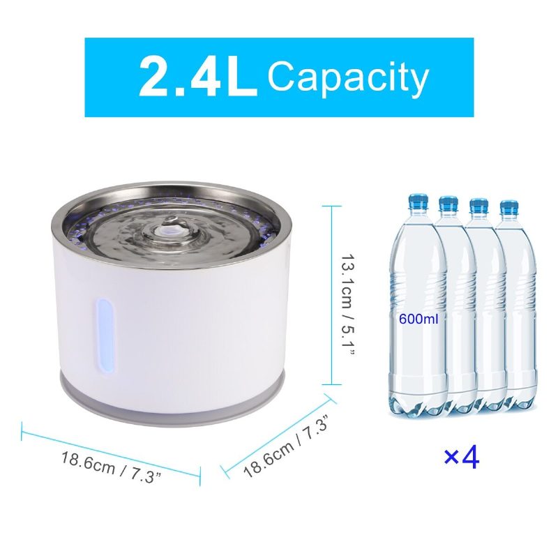 2.4 Literes Automata Led Elektromos Macska Szökőkút Házi Kedvenc Vízadagoló