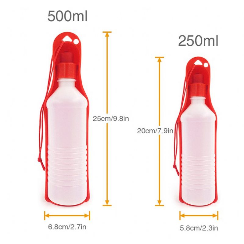 250 Ml/500 Ml Kisállat Kutya Műanyag Hordozható Vizes Palack Háziállatok Kültéri Utazáshoz