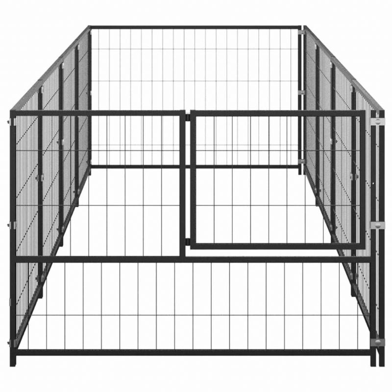 Dog Kennel Fekete 43.1 Ft² Acél