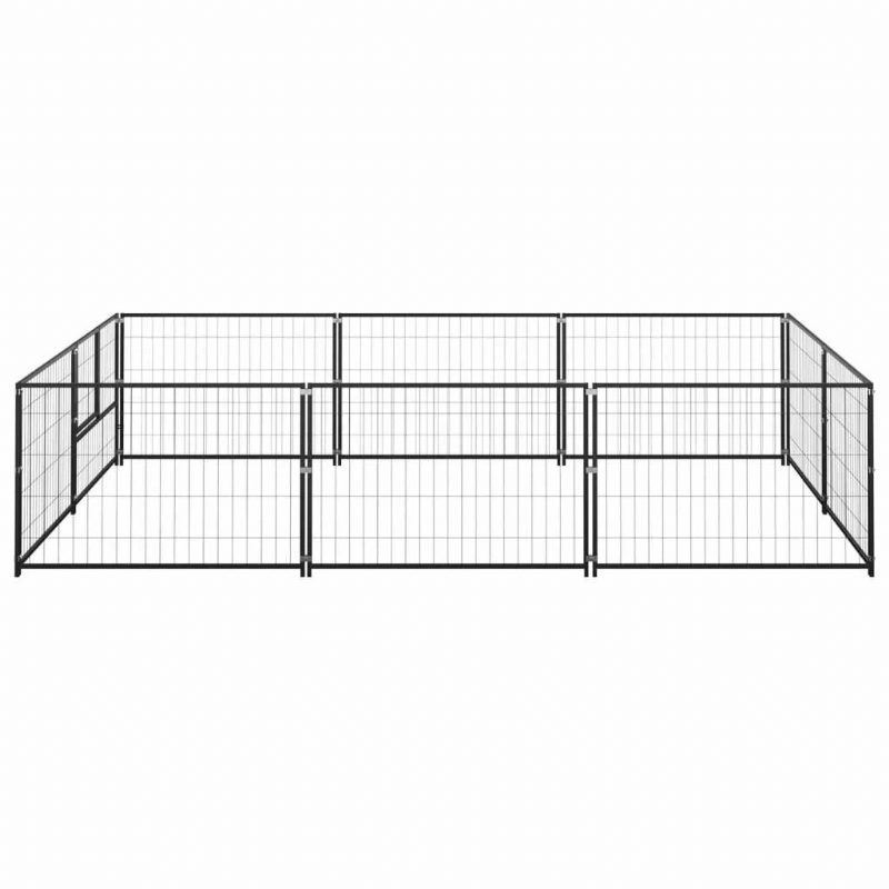 Dog Kennel Fekete 64.6 Láb² Acél