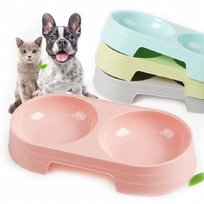 Double Pets Bowl Water Food Feeder Könnyű Edényadagoló