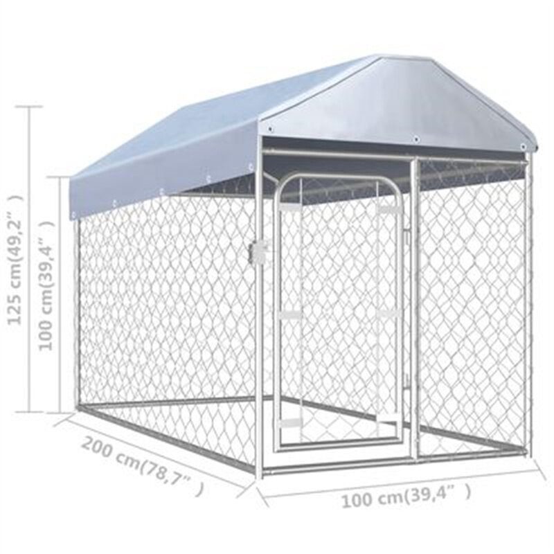 Eu Direct Vidaxl 144492 Kültéri Kennel Tetővel 200x100x125cm Kisállat Kellékek Kutyaház Otthon Macskaágyó Kerítés Járó