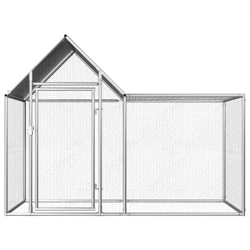 Eu Direct Vidaxl 144553 Outdoor Chicken Coop 2x1x1.5 M Horganyzott Acél Ház Ketrec Összehajtható Kölyökkutya Macskák Alvó Fém Járóka Edzés Ágytálca Kisállat Kellékek