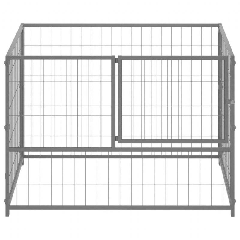 Eu Direct Vidaxl 150792 Kültéri Kutya Kennel Ezüst 100x100x70 cm Acélház Ketrec Összehajtható Kiskutya Macskák Alvó Fém Járóka Edzés Ágytálca Kisállatkellékek