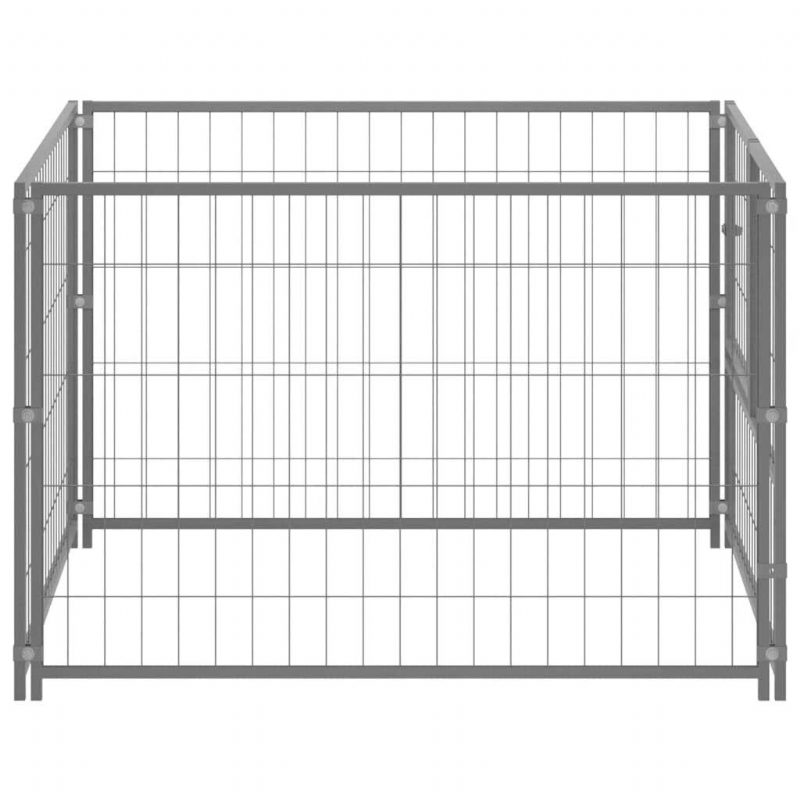 Eu Direct Vidaxl 150792 Kültéri Kutya Kennel Ezüst 100x100x70 cm Acélház Ketrec Összehajtható Kiskutya Macskák Alvó Fém Járóka Edzés Ágytálca Kisállatkellékek