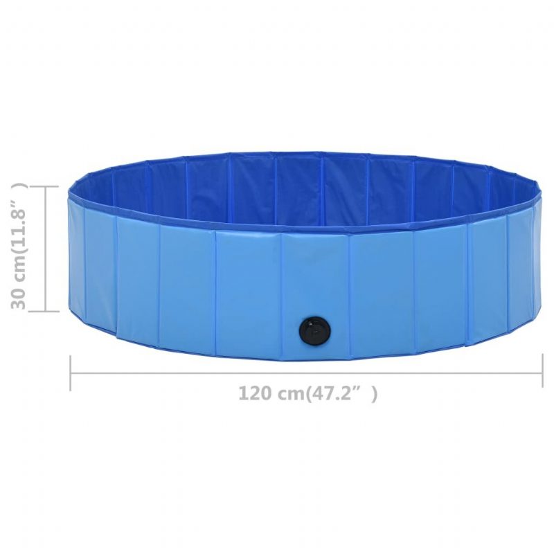 Eu Direct Vidaxl 170826 Összecsukható Kutyaúszómedence Kék 120x30 cm Pvc Kölyökfürdő Fürdő Macskáknak Játszó Gyerekeknek Fürdőkádas Kisállatkellékek