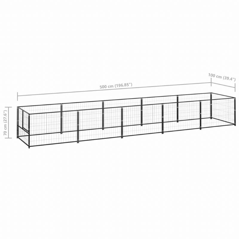 Eu Direct Vidaxl 3082095 Kültéri Kutyakennel Fekete 5 M² Ház Ketrec Összecsukható Kölyökkutya Macskák Alvó Fém Járóka Gyakorlat Edzés Ágytálca Kisállat Kellékek