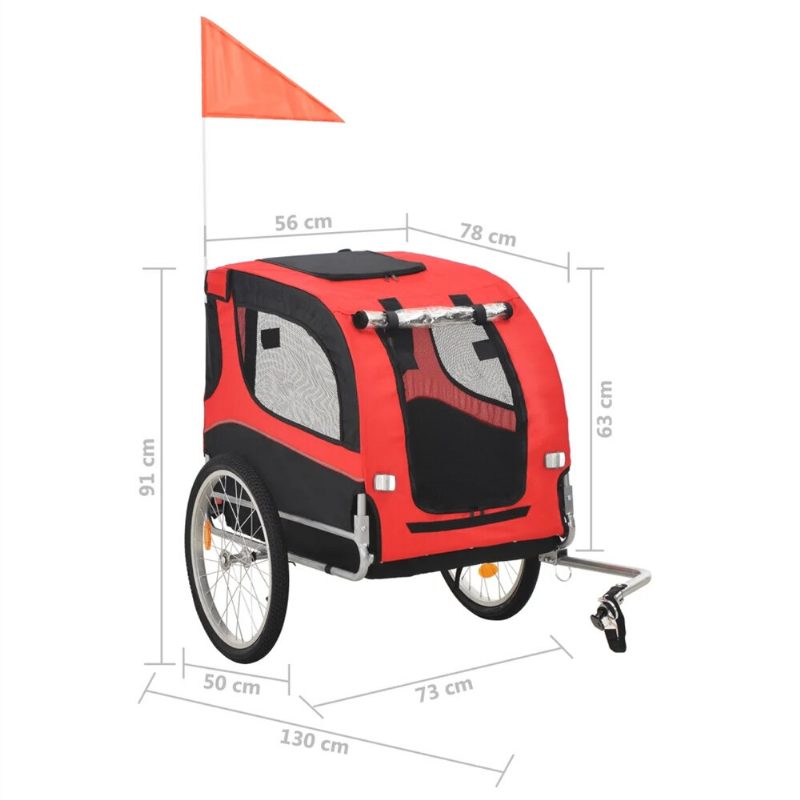 Eu Pet Bike Trailer 91765 Kutyahordozó Kutyáknak És Háziállatoknak Tartós Vázzal Légáteresztő Védőhálóval Könnyen Összeszerelhető Erős Csapágyazással