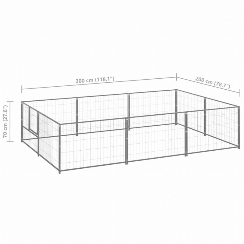 Kutya Kennel Ezüst 64.6 Ft² Acél