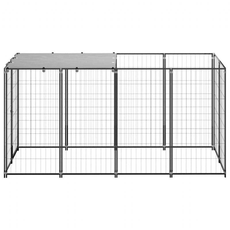 Kutya Kennel Fekete 26 Ft² Acél