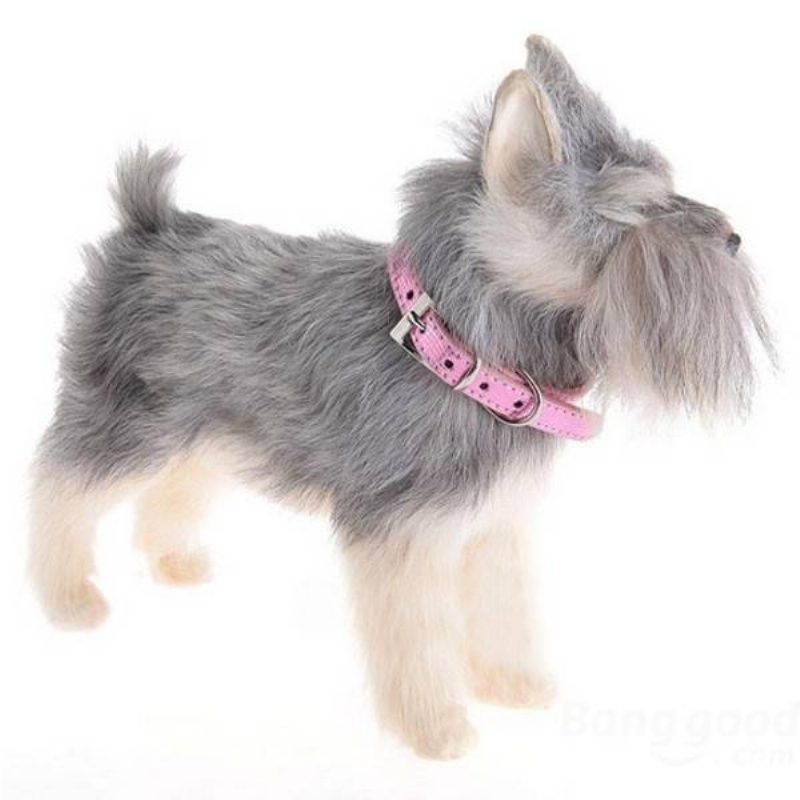 Pet Dog Puppy Pu Bowknot Fényes Strasszos Nyakörv