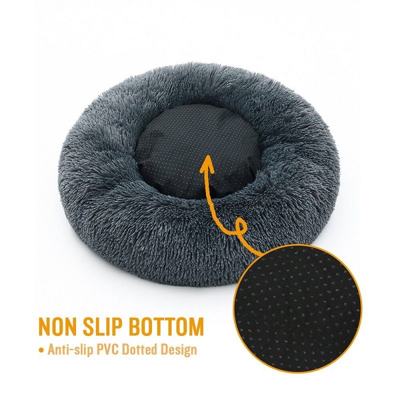 Pet Donut Bed Ultra Puha Csúszásgátló Gépben Mosható Párnaágy