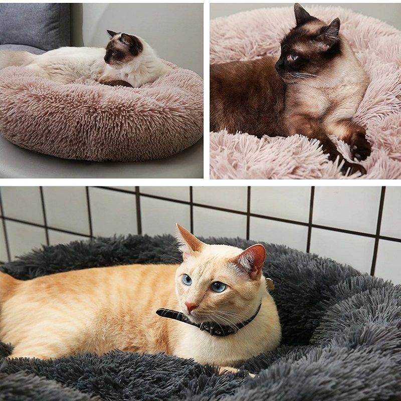 Pet Donut Bed Ultra Puha Csúszásgátló Gépben Mosható Párnaágy