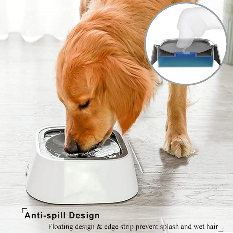 Pet Water Bowl Lebegő Korong Fröccsenésmentes Nem Nedvesedő Szájú Lassú Adagoló