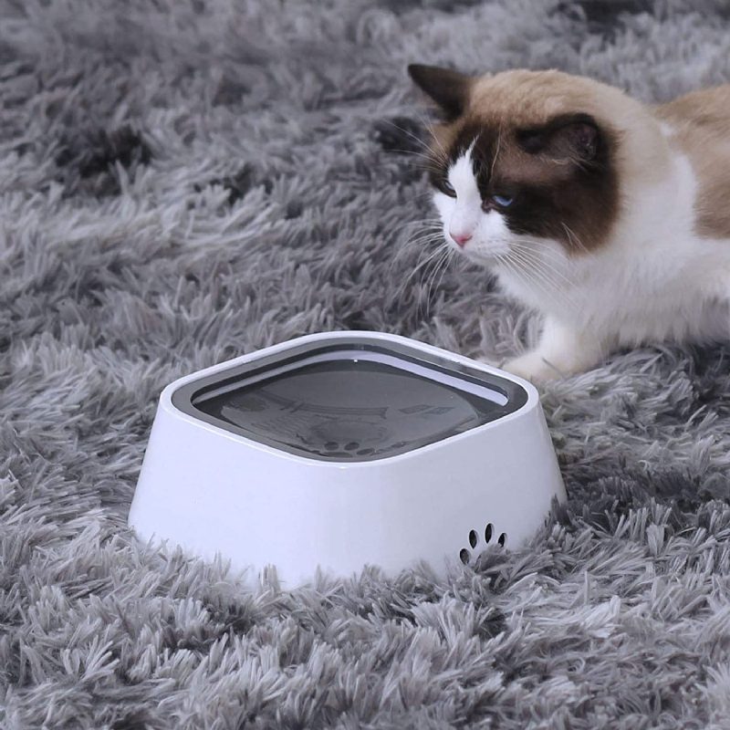 Pet Water Bowl Lebegő Korong Fröccsenésmentes Nem Nedvesedő Szájú Lassú Adagoló