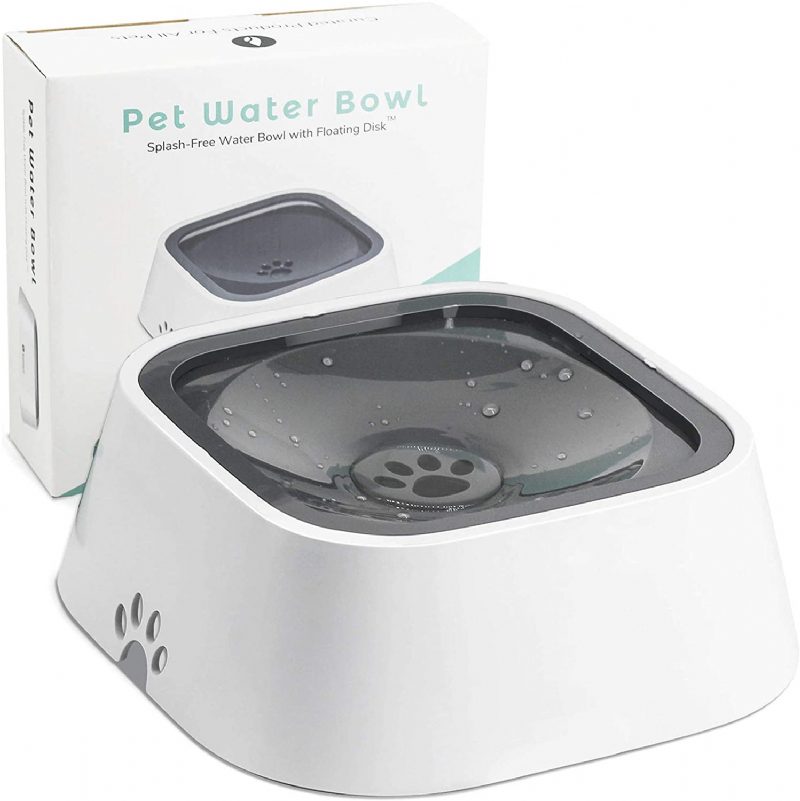 Pet Water Bowl Lebegő Korong Fröccsenésmentes Nem Nedvesedő Szájú Lassú Adagoló