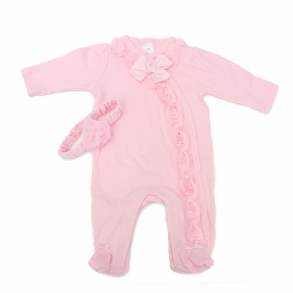 22 Hüvelykes Kézzel Készített Rózsaszín Babaruha Reborn Newborn Baby Girl Jumpsuit Fejdísz