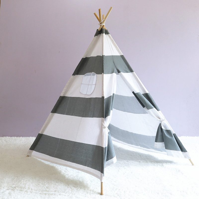 Nagy Teepee Sátor Gyerekek Pamutvászon Play House Fiú Lányok Wigwam