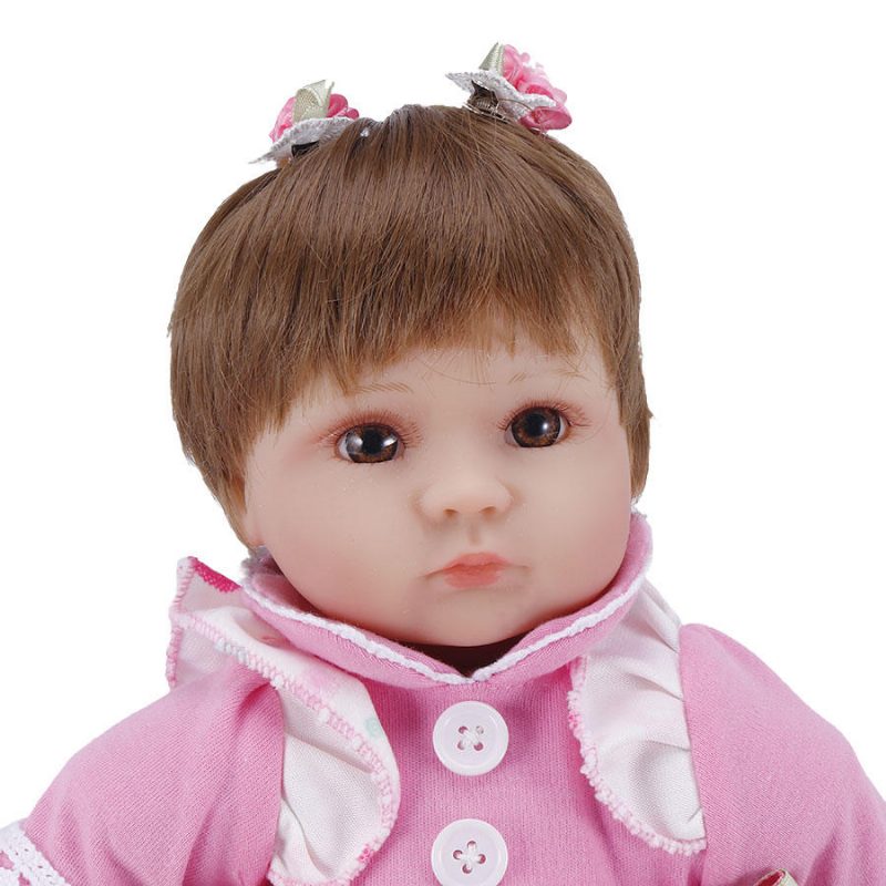 Npk 16 Hüvelykes 42 cm-es Reborn Baby Két Pigtail Puha Szilikon Baba Kézzel Készített Élethű Kislány Babák