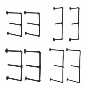 2 Szintes Könyvespolc Vas Polctartó 15/20/25/30 cm Széles Rendszerezők Modern Kézműves Vas Design Barkács Csőpolc Otthoni Irodába Dolgozószobába Hálószoba Nappali