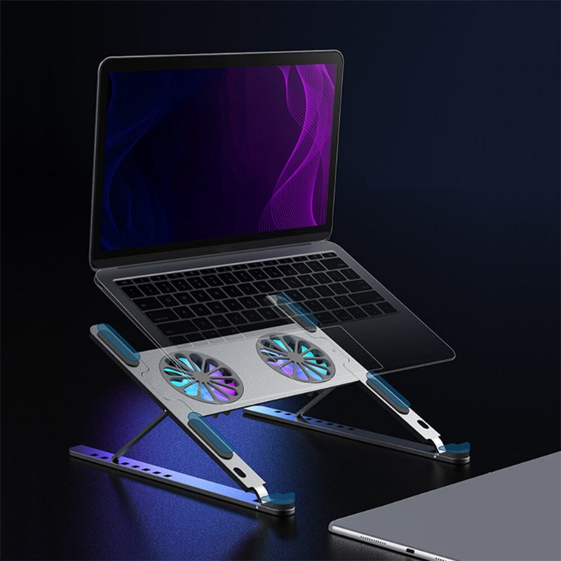 Állítható Laptop Állvány Hordozható Hűtőpárnák Rgb Hűtőventilátorokkal Laptophoz