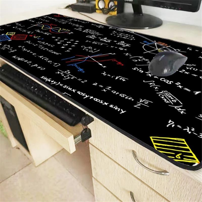 Geometric Math Formula Mouse Pad Comfort Gaming Egérpad Mérete Csúszásgátló Lock Edge E-sport Billentyűzet Asztali Egéralátét Pc Számítógéphez