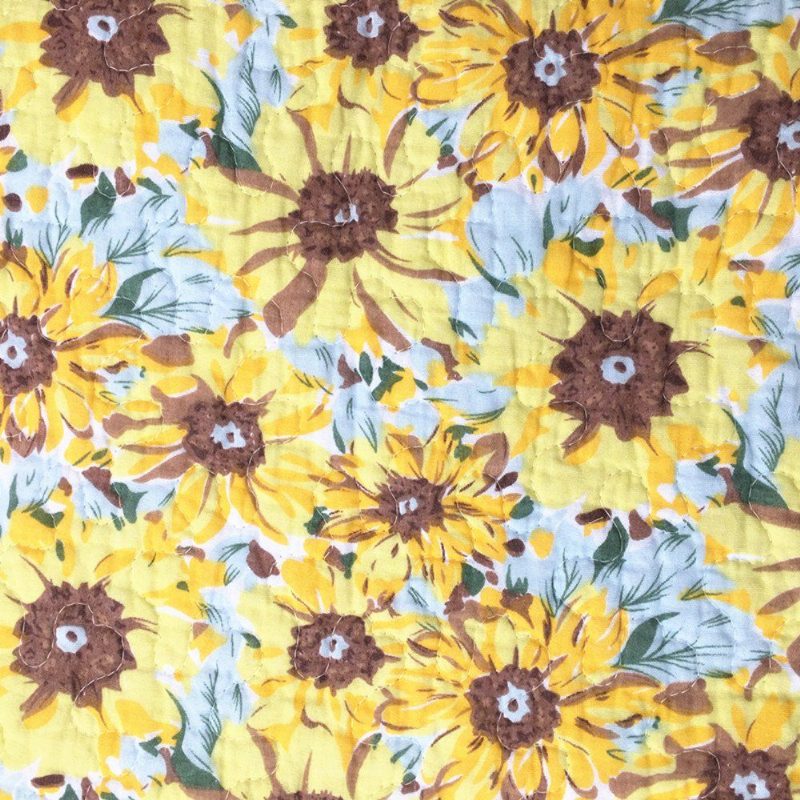 100% Pamut Pöttyös Napraforgó Patchwork Ágytakarók Paplan Szettek Queensunflowers