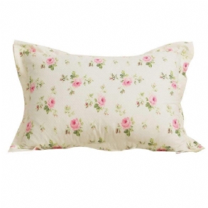 2 Db Farmhouse Shabby Pink Rosette Print Rusztikus Párnaszárak 100% Pamut Párnahuzatok