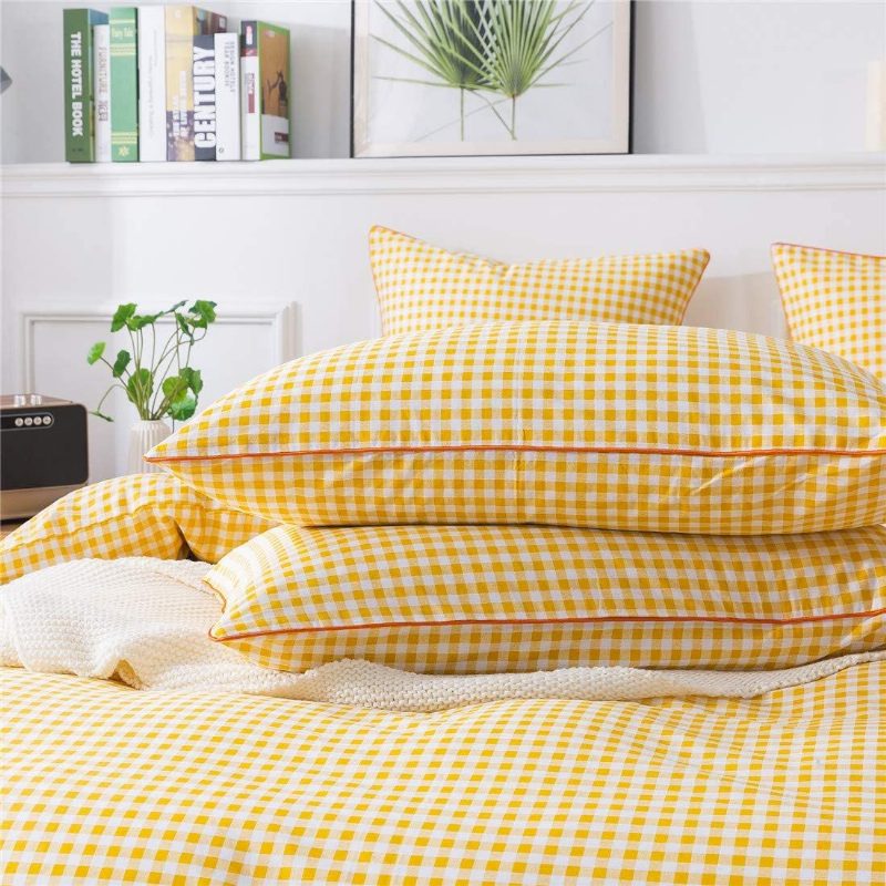 3 Db Modern Kockás Paplanhuzat Szett 100% Pamut Rácsos Ágynemű Megfordítható Gingham Geometric Checker Kollégiumi Ágyneműkészlet