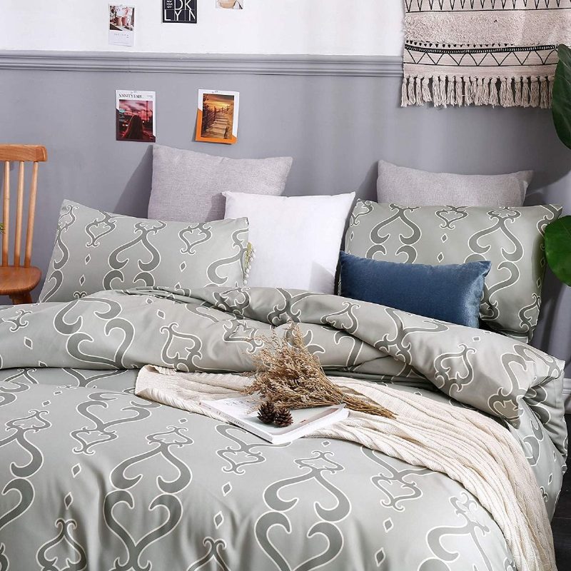 3 Db Paisley Percale Wave Ágynemű Szett 1800 Szálszámú Szálcsiszolt Puha Mikroszálas Paplanhuzat Moss Green