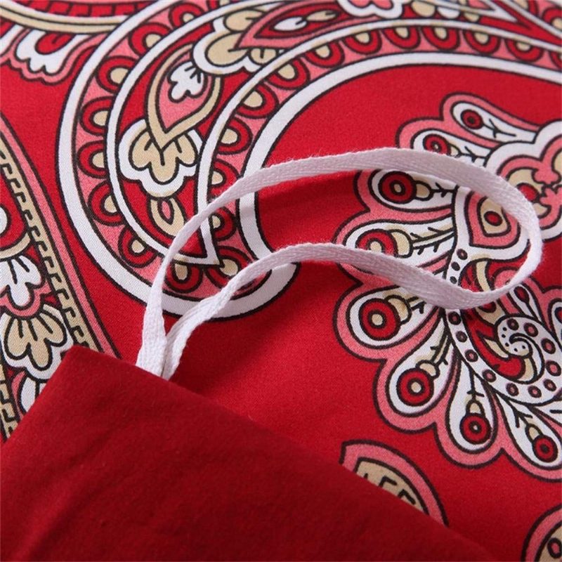 3db Luxus Paisley Ágyneműgarnitúra Burgundy Color Bohemian Damask 800tc 100% Egyiptomi Pamut Paplanhuzat Szett