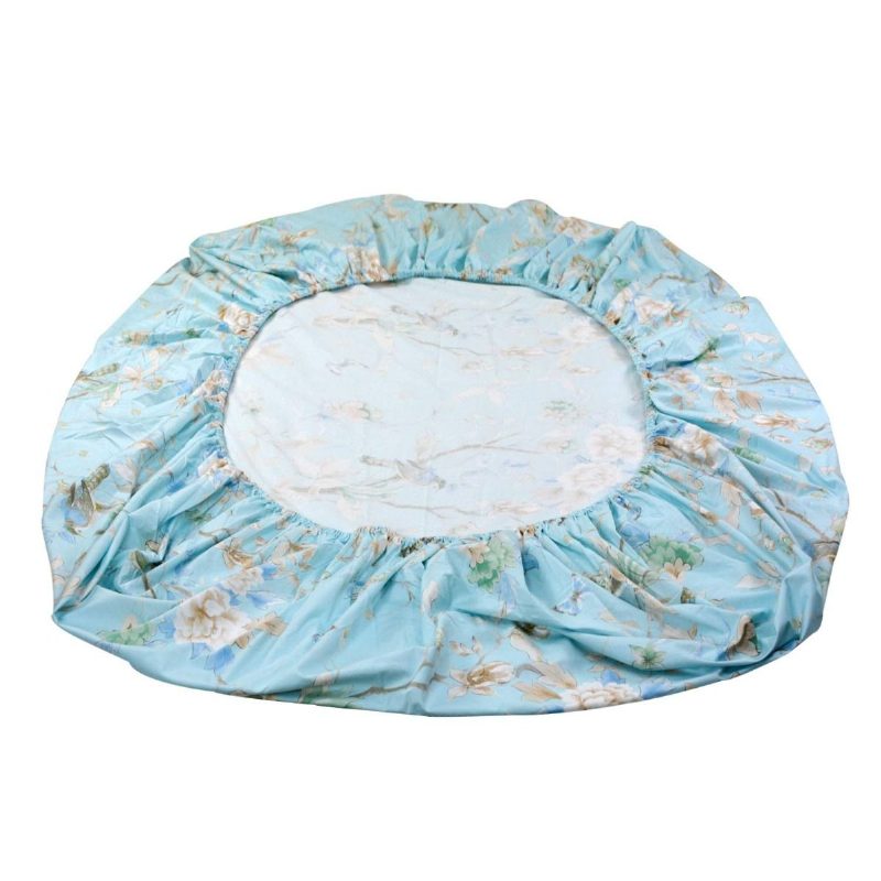 4db Farmhouse Virágos Ágyneműkészlet Shabby Blue Bird Print Lepedő Szett 800 Szálszám 100% Egyiptomi Pamut Mély Zseb