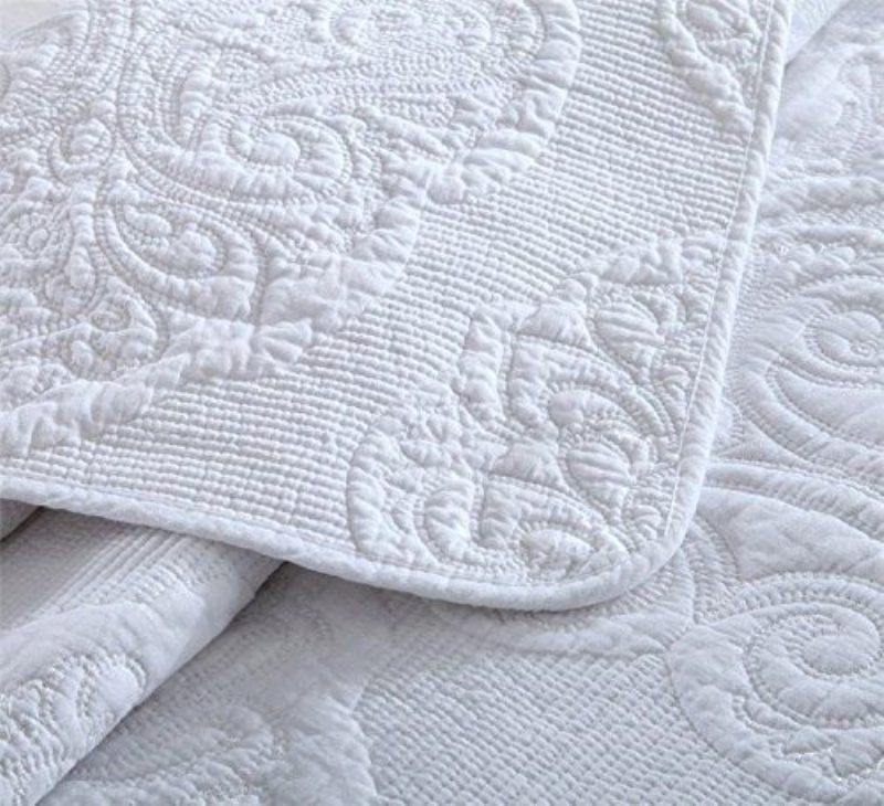 Fehér Vintage Virágos Paplan Szett Queen Méretű Ágy (white Paisley)