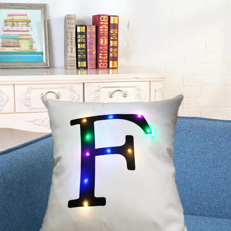 Honana Wx-k33 Creative Led Lights Letter Párnahuzat Plüss Puha Párna Karácsonyi Lakberendezés