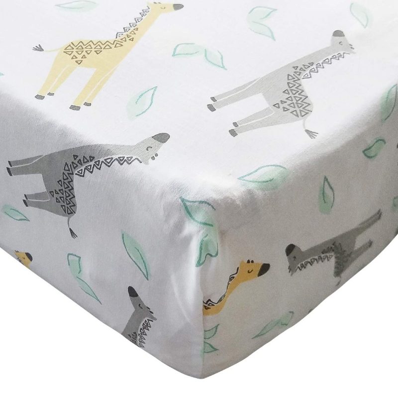 Kiságy Ágyneműgarnitúrák Fiúknak Baba Gyerekágynemű Woodland Giraffe Family Dot Design Szürke És Sárga 8 Részes