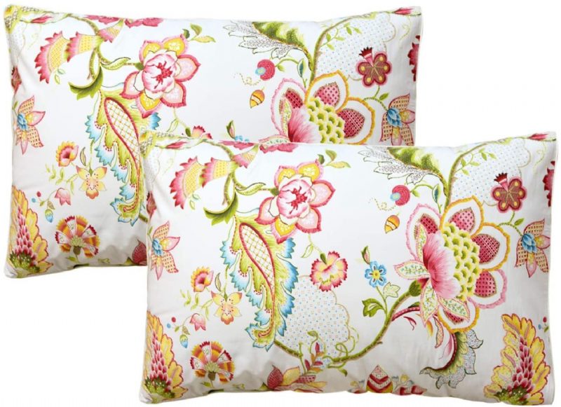 Luxus 4 Db-os Vintage Ágyneműgarnitúra Bohemia Shabby Flower Damask Retro Lotus Virágos Ágyneműgarnitúrák 1 Lapos Lepedő + 1 + 2 Párnahuzat 100% Egyiptomi Pamut