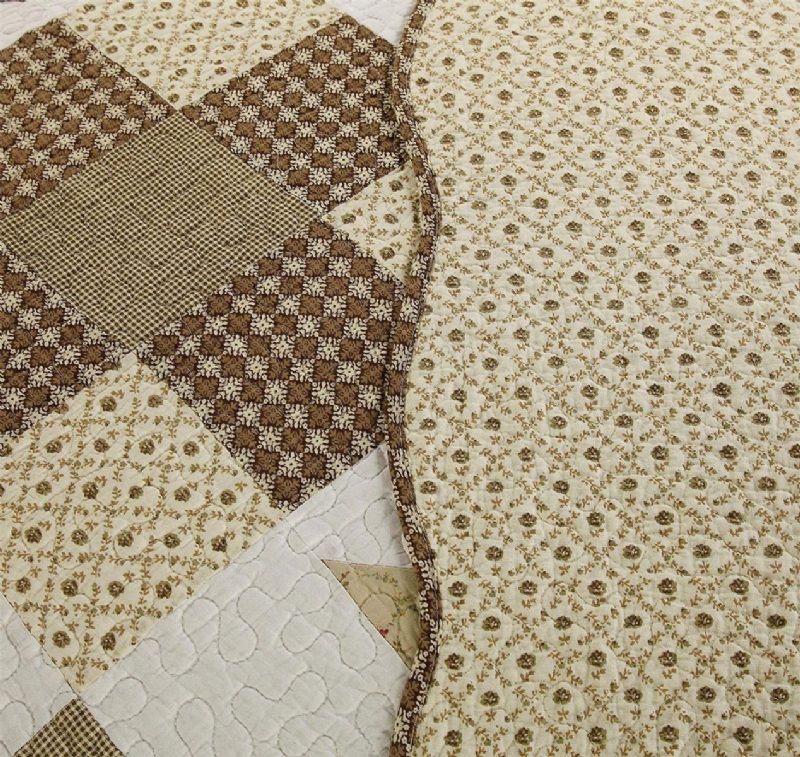 Queen Méretű Luxus Patchwork Steppelt Ágytakaró Pamut Paplan Készlet