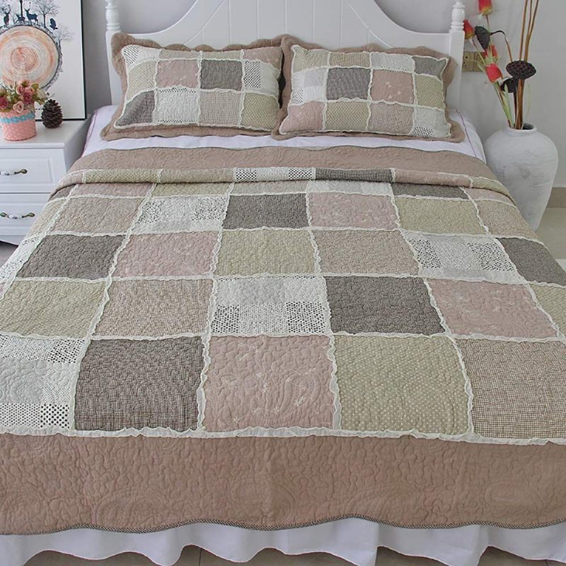 Queen Méretű Vintage Patchwork Ágyneműgarnitúra Elegáns Pamut Paplan Szett