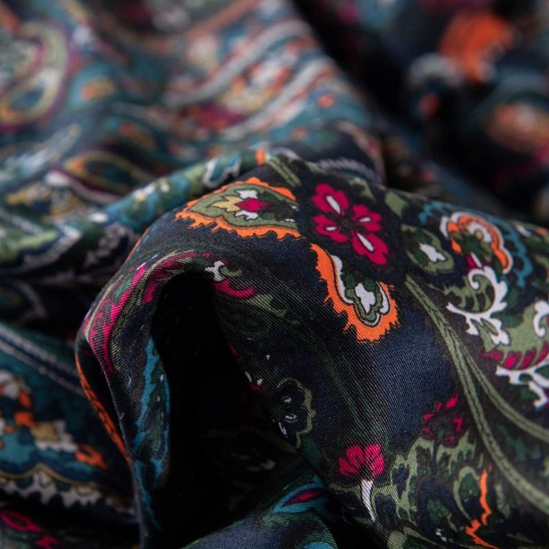 Vintage Paisley Ágynemű Szett 3 Db Rusztikus Fekete Damaszt Paplanhuzat 100% Csiszolt Pamut Cipzárral Zárható Boho Kollekciók