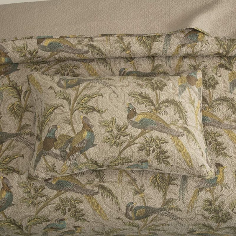 Vintage Parasztház Steppelt Ágytakaró Készletek 3 Db Queen Size Cotton Birds Mintás Huzatkészlet