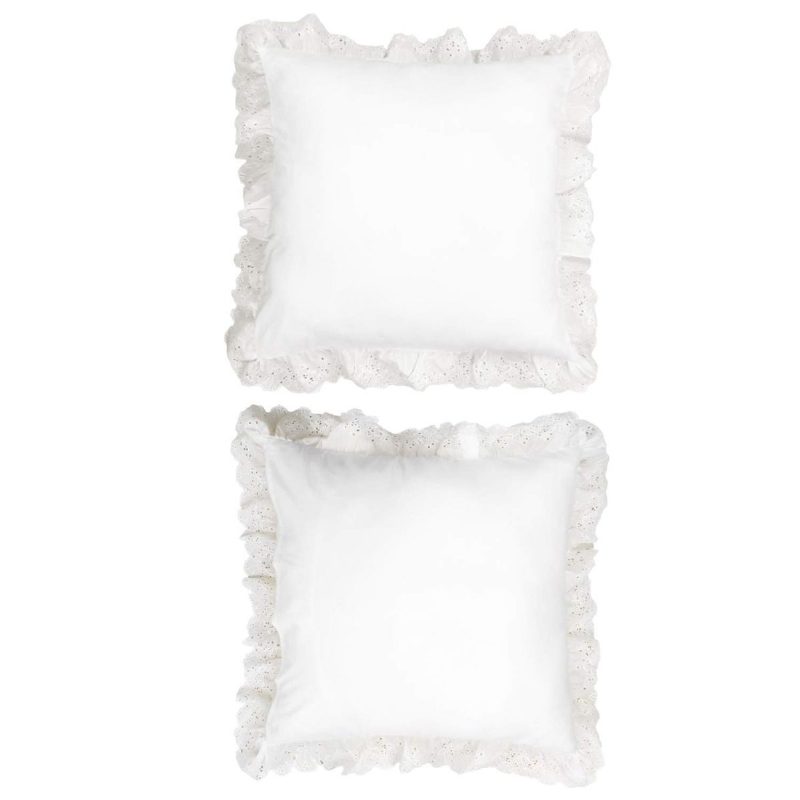 White Pillow Shams 2 Pack Ruffled Throw Párnahuzat