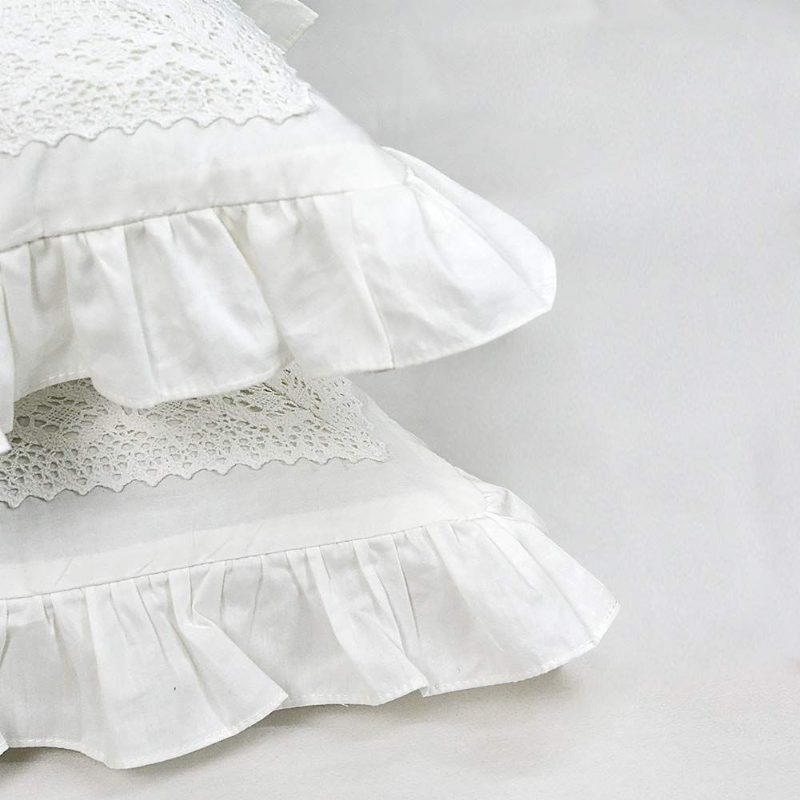 White Pillow Shams 2 Pack Ruffled Throw Párnahuzat