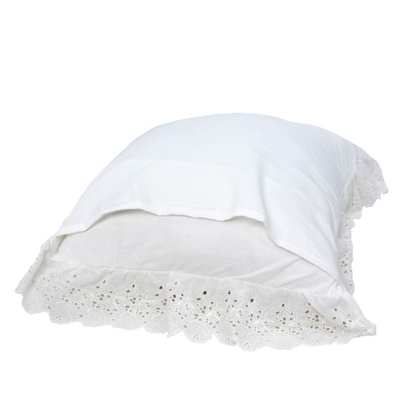 White Pillow Shams 2 Pack Ruffled Throw Párnahuzat