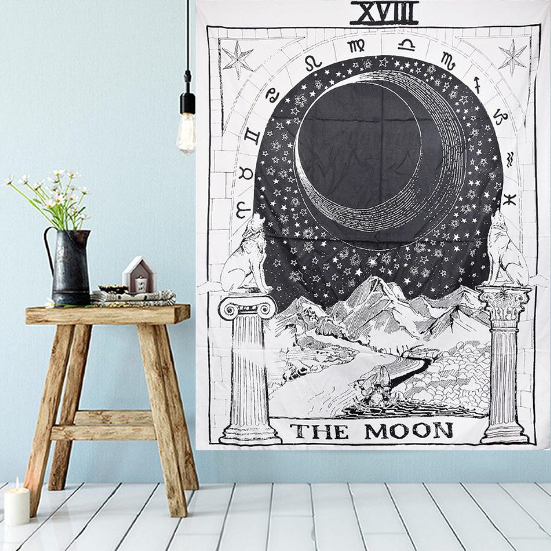 210cm Sun Star Moon Tarot Gobelin Hippi Falra Akasztós Takaró Szoba Lakberendezés