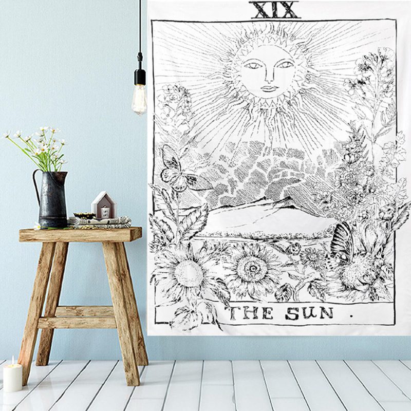 210cm Sun Star Moon Tarot Gobelin Hippi Falra Akasztós Takaró Szoba Lakberendezés