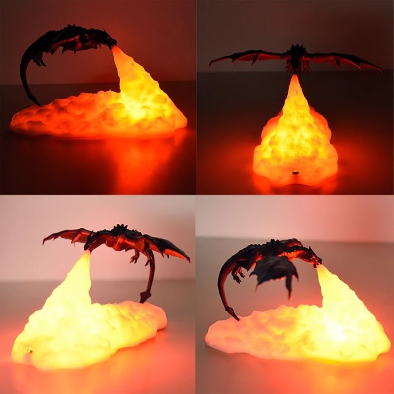 3d Dragon Lámpa Hálószoba Led Éjszakai Fény