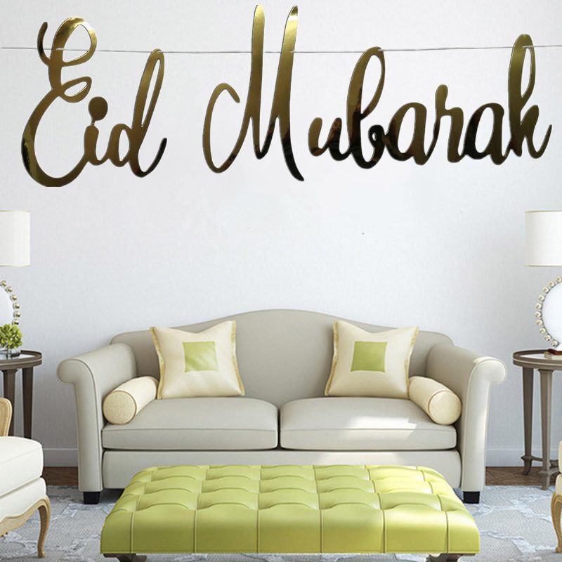 Eid Mubarak Ramadan Kareem Iszlám Zászlósármány Home Party Banner Dekorációk