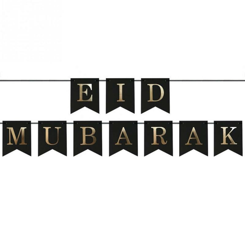 Eid Mubarak Ramadan Kareem Iszlám Zászlósármány Home Party Banner Dekorációk